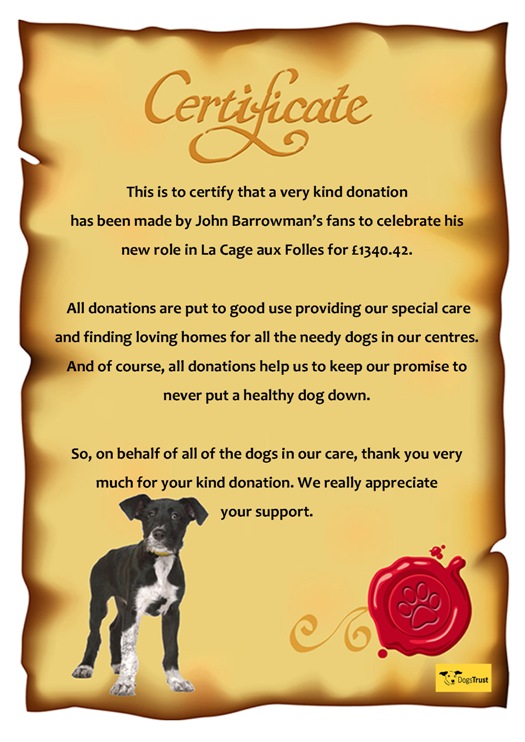 Dogs Trust certificate