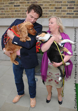 John and Charlie with Deborah Meaden and Oreo