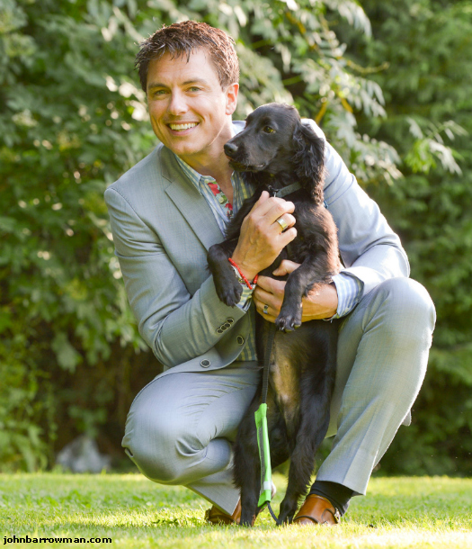 John with a novice hearing dog