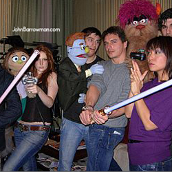 John with the cast of Avenue Q