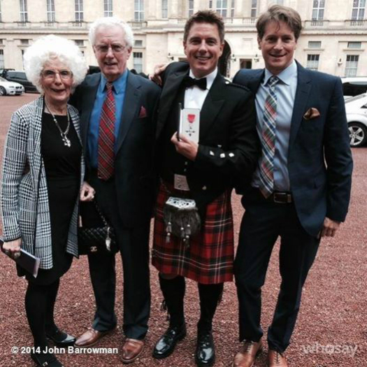 John Scot Barrowman MBE with Scott and parents